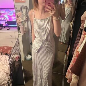 Striped set tank and skirt